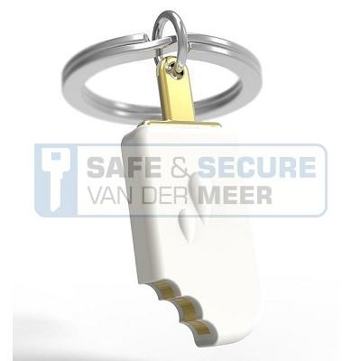 Metalmorphose sleutelhanger ijsje (Magnum) in wit 