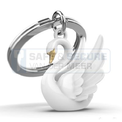 Metalmorphose sleutelhanger zwaan  