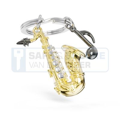 Metalmorphose sleutelhanger saxofoon  