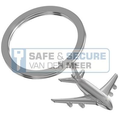 Metalmorphose sleutelhanger vliegtuig in zilverkleur, UITLOPEND ARTIKEL! 